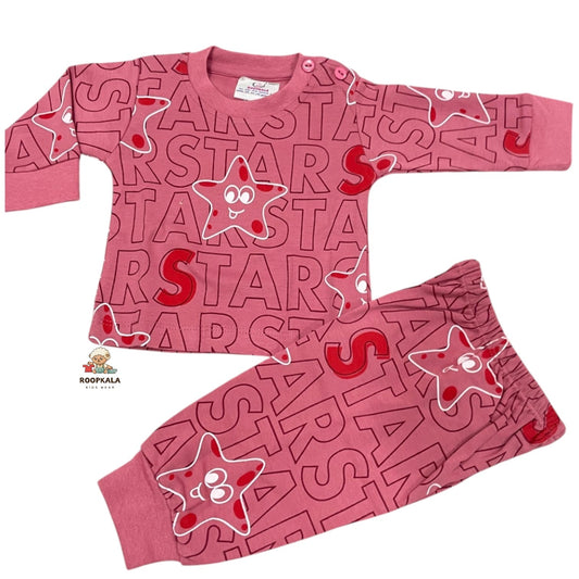 Baby Cotton Cord Set 0–6 Months – Soft & Stylish Printed Suit for Infants (pink)