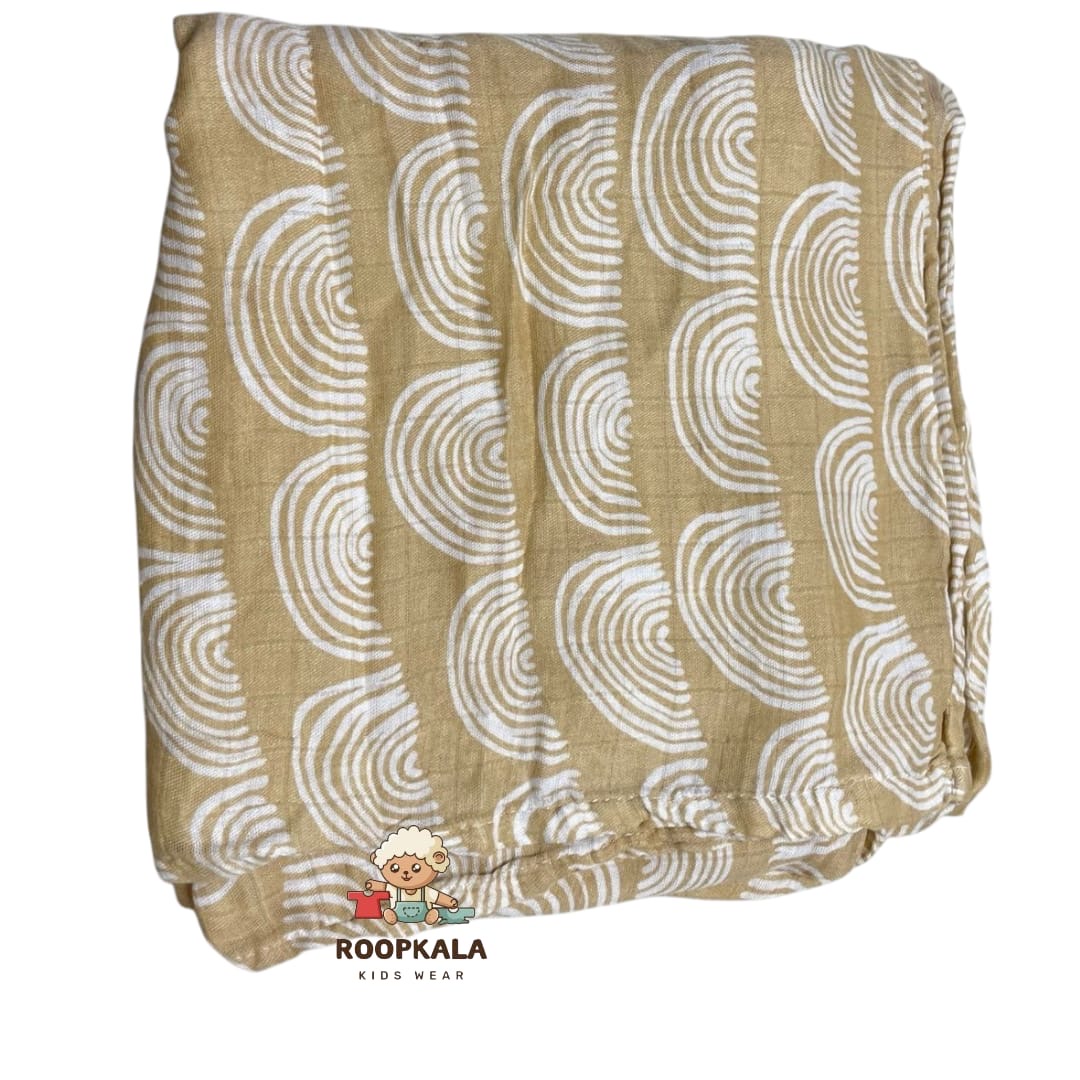 100% Muslin Baby Swaddle โ Minimalist Design with Soft Pastel Colours