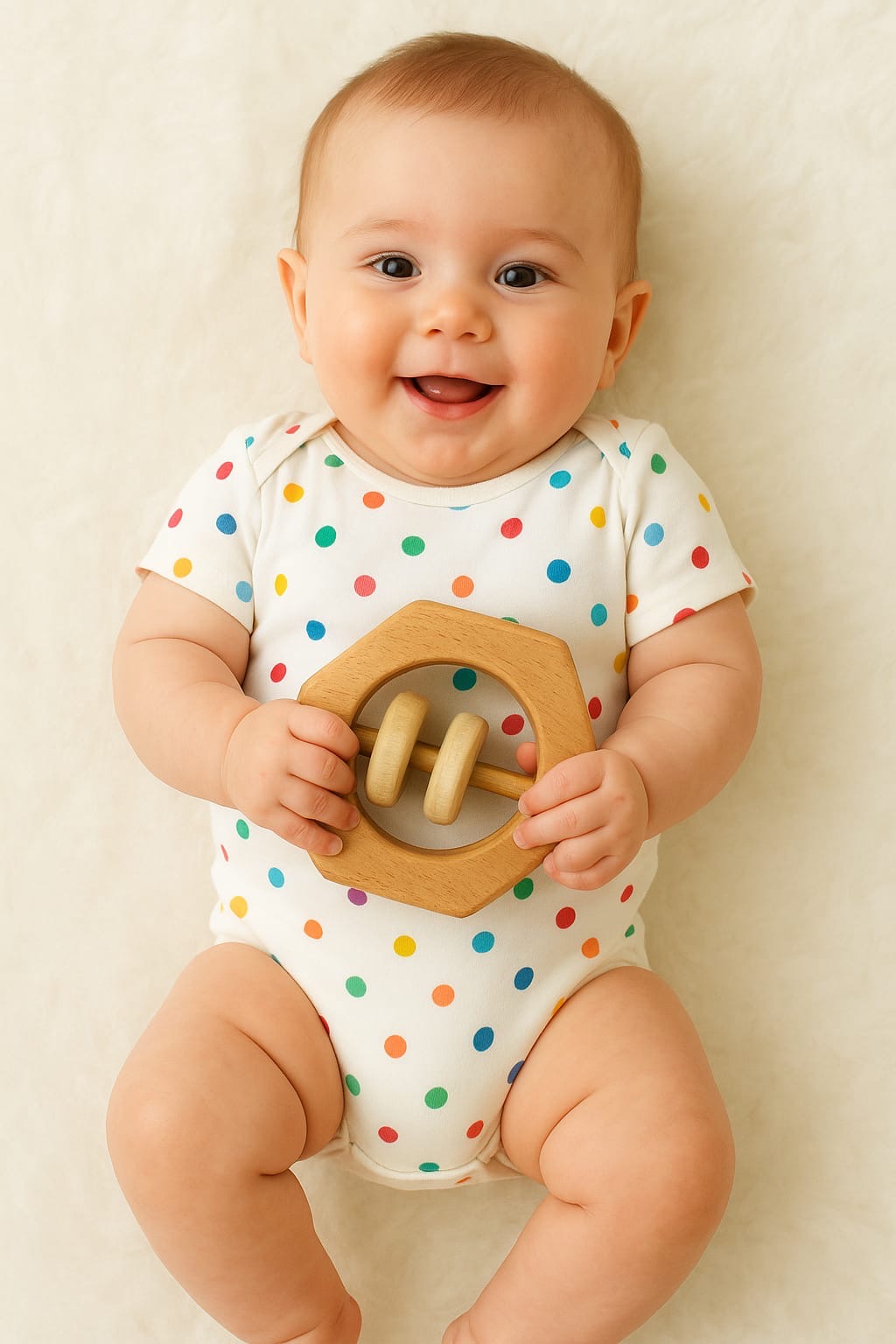 Neem Wooden Teether & Rattle for Babies of Age 0 to 3 Years
