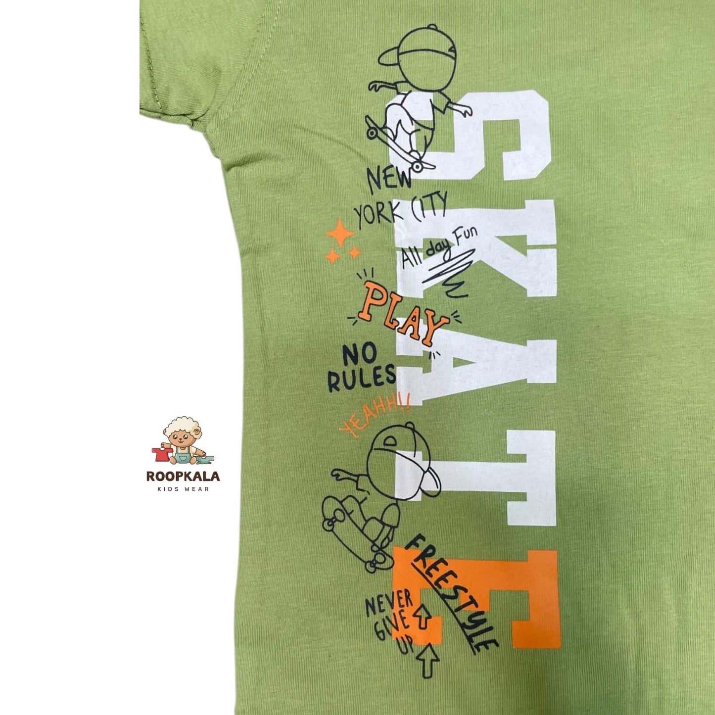 Cool Kids T-Shirt & Shorts Set – Boys 2-3 Years | No Rules Skate Print (green)