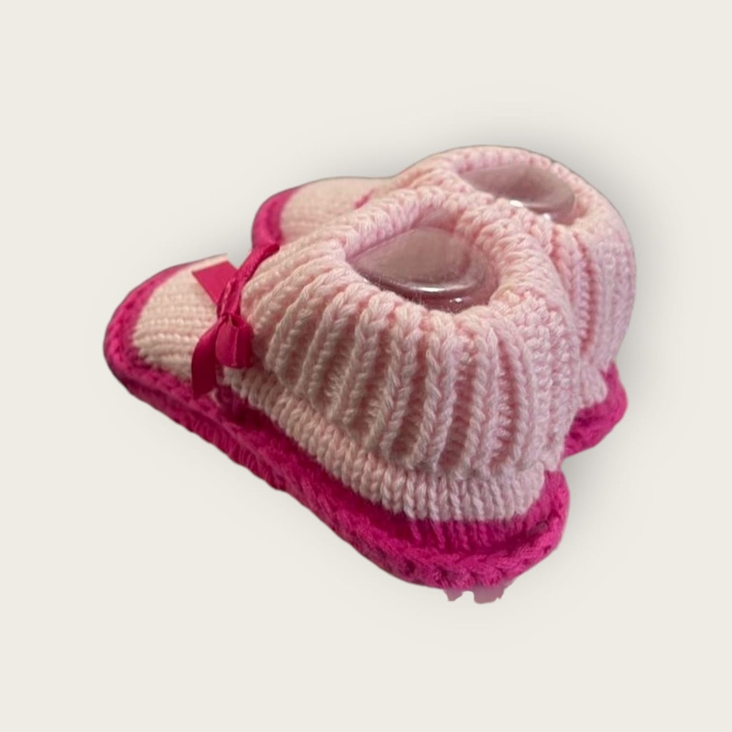 Cozy Woolen Booties for Newborn to 6 Months | Knitted Warm Baby Shoes with Unique Pattern (pink)