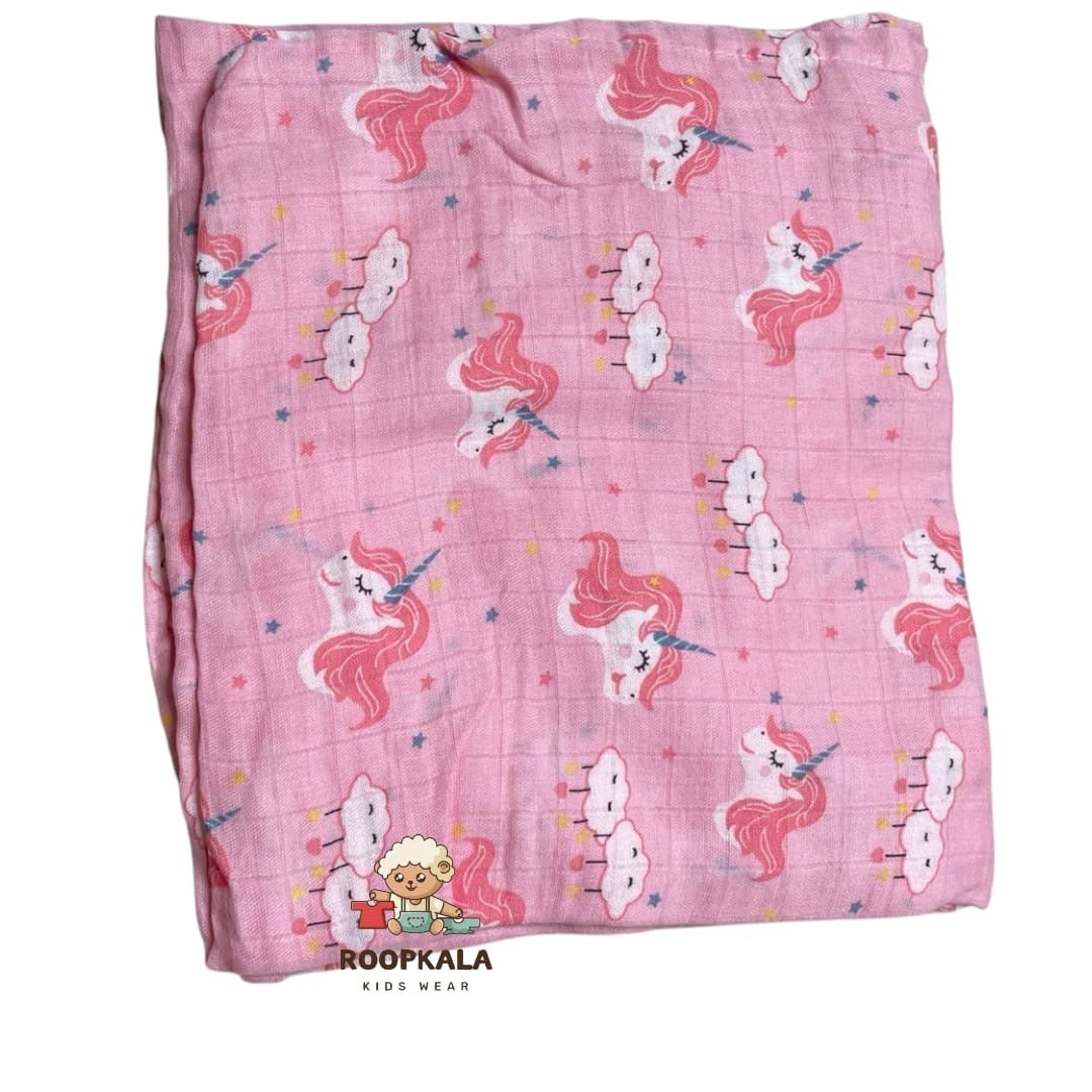 100% Muslin Baby Swaddle โ Minimalist Design with Soft Pastel Colours