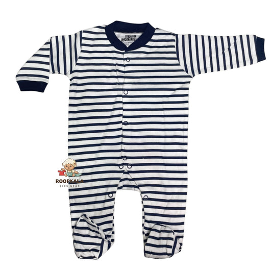 Baby Romper Set of 3 – 3-6 Months | Plain, Stripe & Cartoon Print (set of blue)