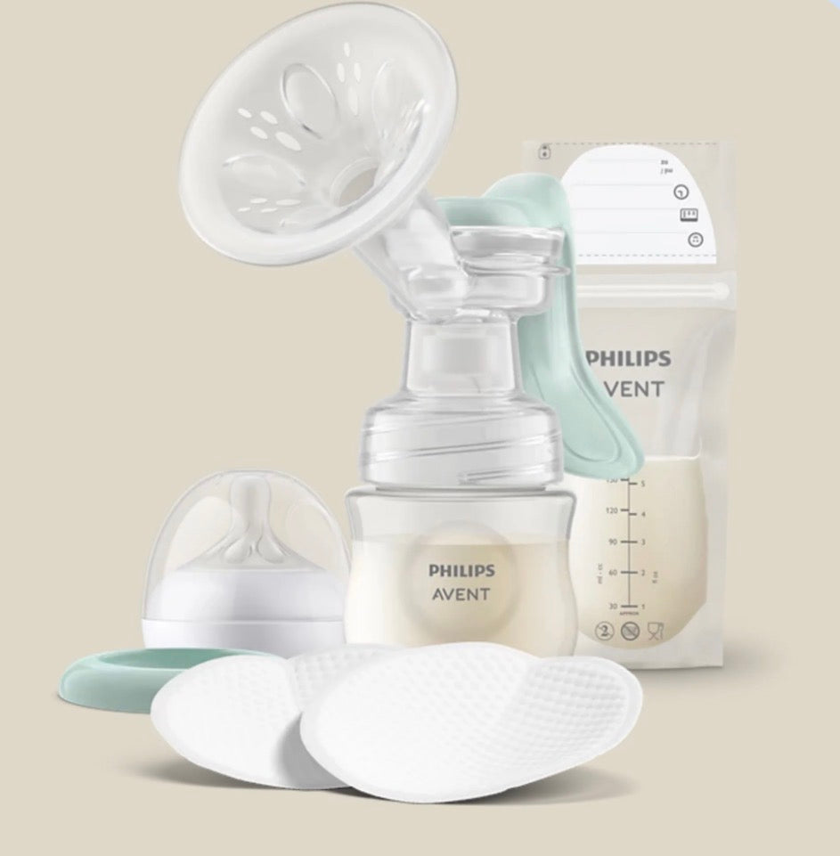 फिलिप्स एवेंट मैनुअल ब्रेस्ट पंप SCD417/20 | बोतल, निप्पल, दूध भंडारण बैग और डिस्पोजेबल ब्रेस्ट पैड के साथ आरामदायक ब्रेस्ट पंप | कोमल और BPA-मुक्त