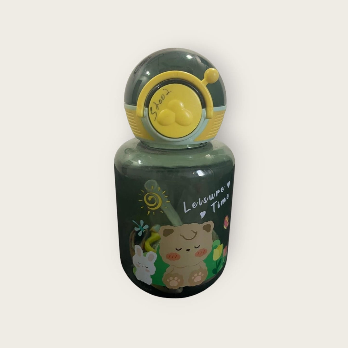 Baby Sipper Bottle Leak Proof Anti Spill dark Green Bottle Dust Free Cover 640ml Kids Sippy Cup with Soft Silicone Spout BPA Free Straw and Additional Belt Sipper for Infant