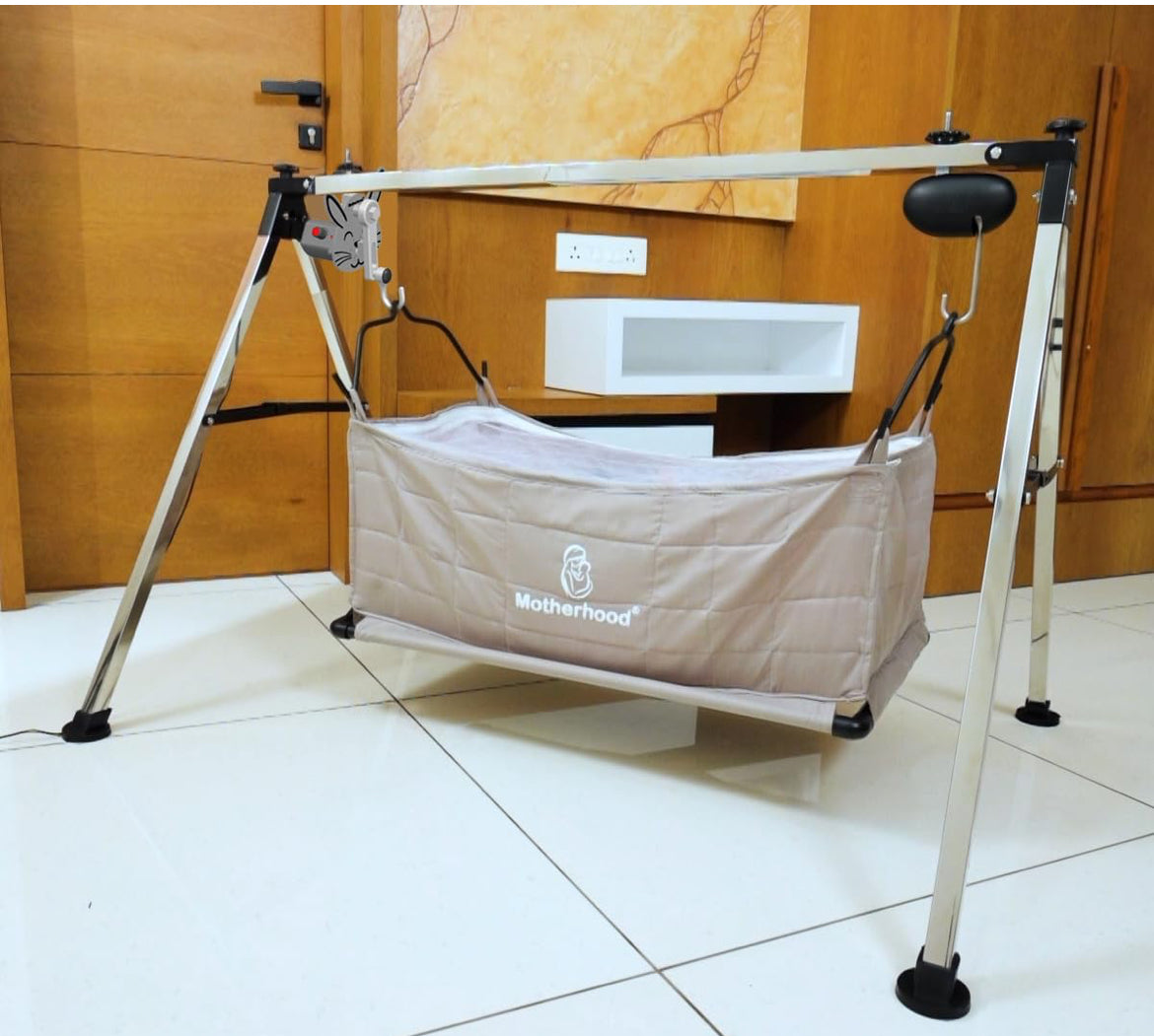 MOTHERHOOD Automatic Cradle kit Automatic ghodiya kit Swing Patented Double Bearing System without remote control (Ghodiya not included)