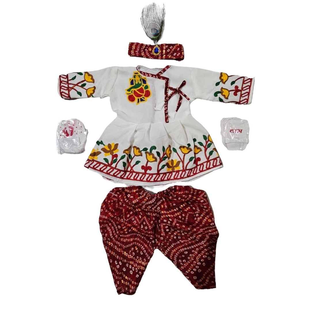 Chatti Poojan baby boy clothes (5 peice set red)