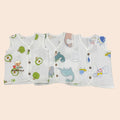 Muslin Cotton Newborn Sadra Pack of 3 | White Colour | Soft & Breathable Daily Wear for Newborn Babies | mix print