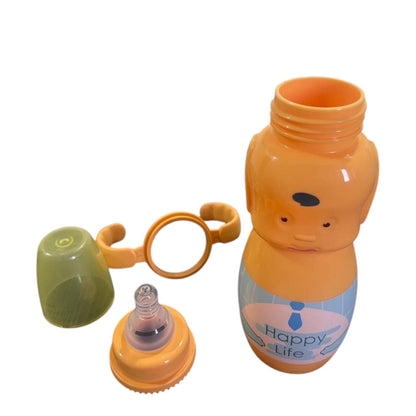 Cute Elephant-Shaped Feeding Bottle for Babies | 270 mL Leak-Proof BPA-Free Baby Milk Bottle (orange)