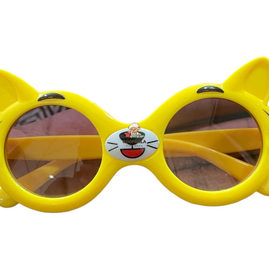 Kids Cat-Themed Sunglasses with Cute Whisker Detail (yellow)