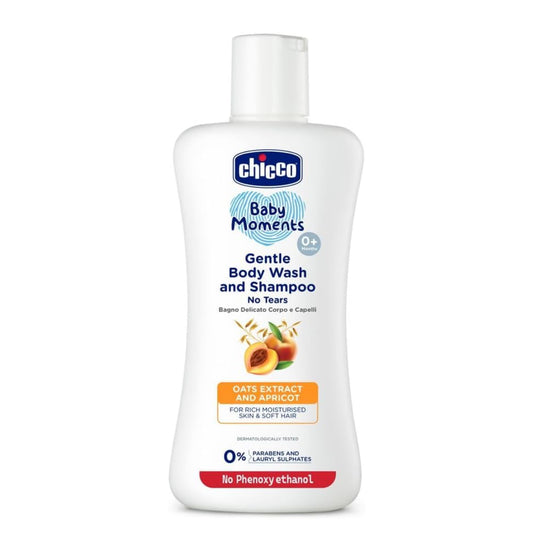 Chicco Baby Moments Gentle Body Wash And Shampoo For Rich Moisturised Skin & Soft Hair 200ml