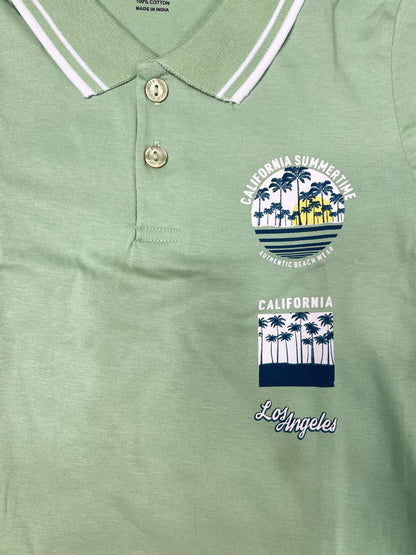 Premium Summer Outfit Set for Boys – Polo T-Shirt & Shorts | 2-3 Years (green-pista)