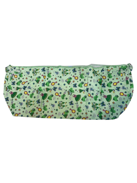 Cartoon All Over Print Baby Khoya with Net – Affordable & Safe (Up to 1 Year) green
