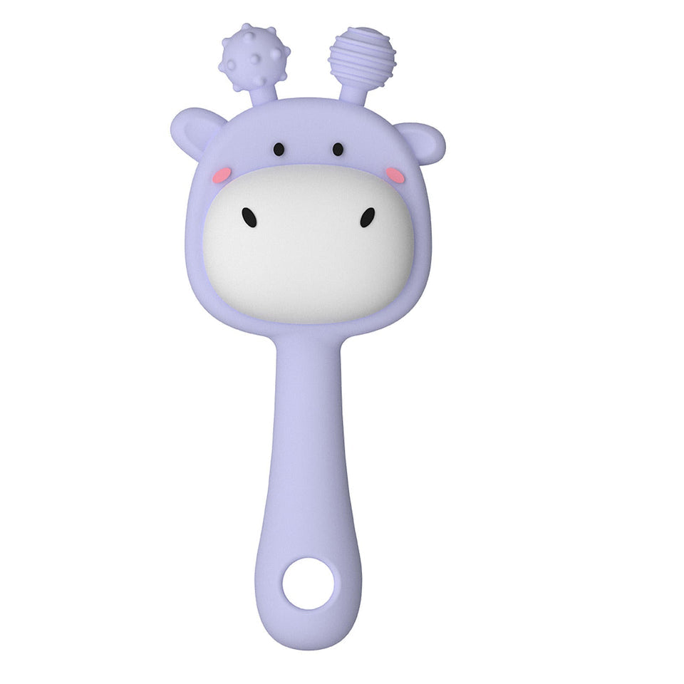 GIRAFFE SILICONE RATTLE TEETHER TOY – SOFT & SAFE FOR 3–12 MONTHS (colour may vary)
