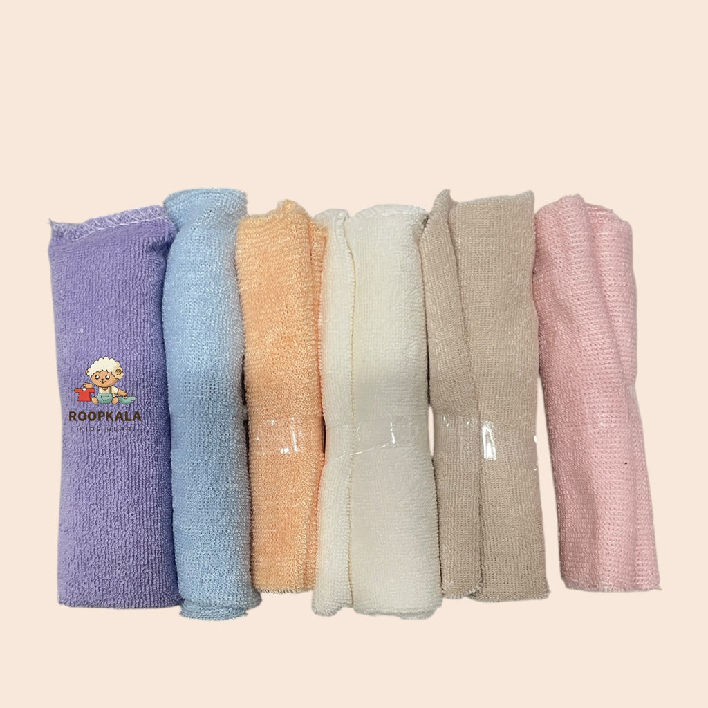 Soft Cotton Baby Hanky Set | Solid Colours | 23x23 cm | pack of 6 piece
