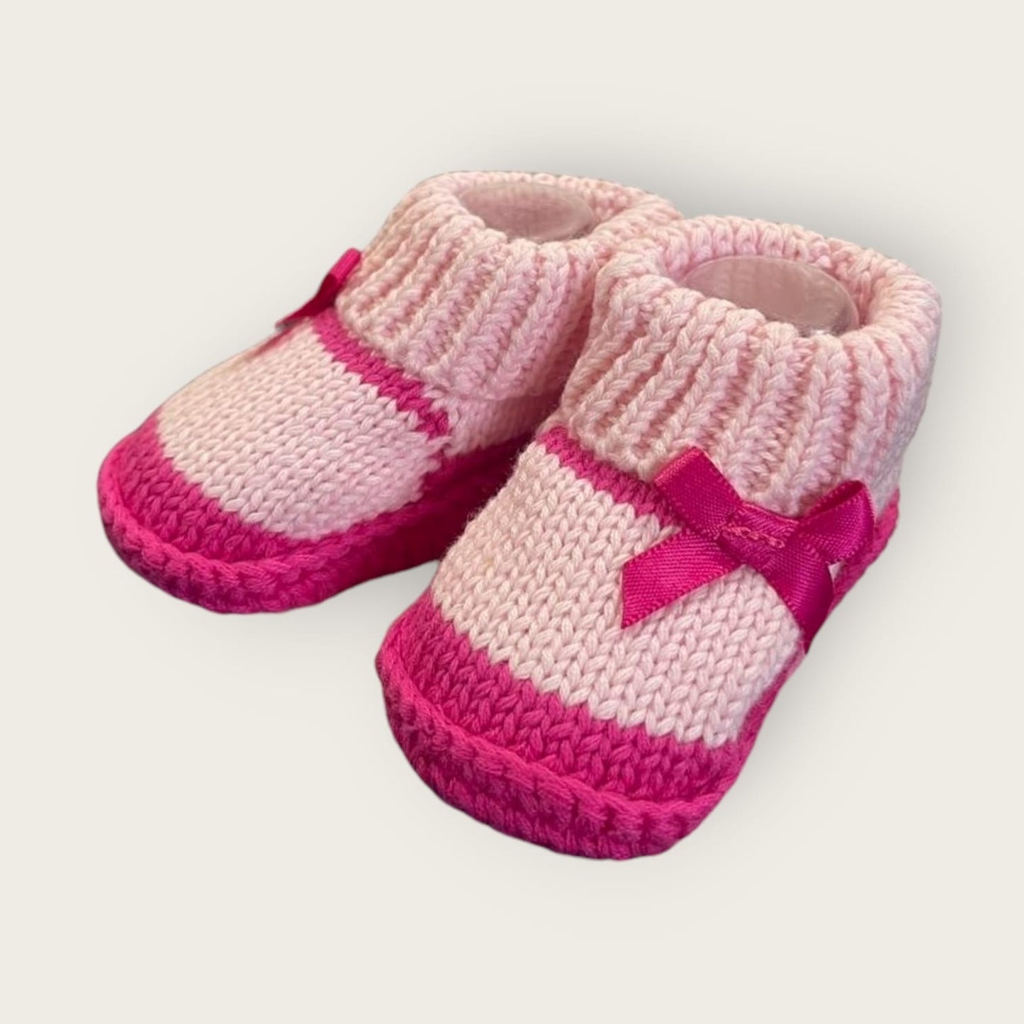 Cozy Woolen Booties for Newborn to 6 Months | Knitted Warm Baby Shoes with Unique Pattern (pink)