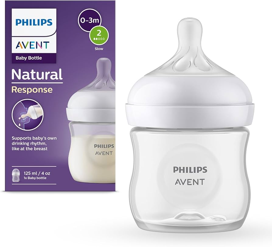 Philips Avent Natural Baby Feeding Bottle 125Ml Baby Milk Bottle for Newborns and Up, Bpa Free, 0+ Months (Model SCY900/01)