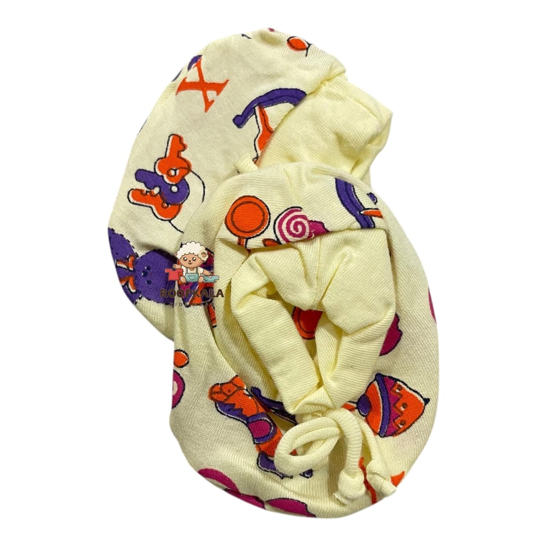 Soft Interlock Knit Baby Mitten & Booties Set – Gentle Thread Design, Perfect for 0-6 months yellow