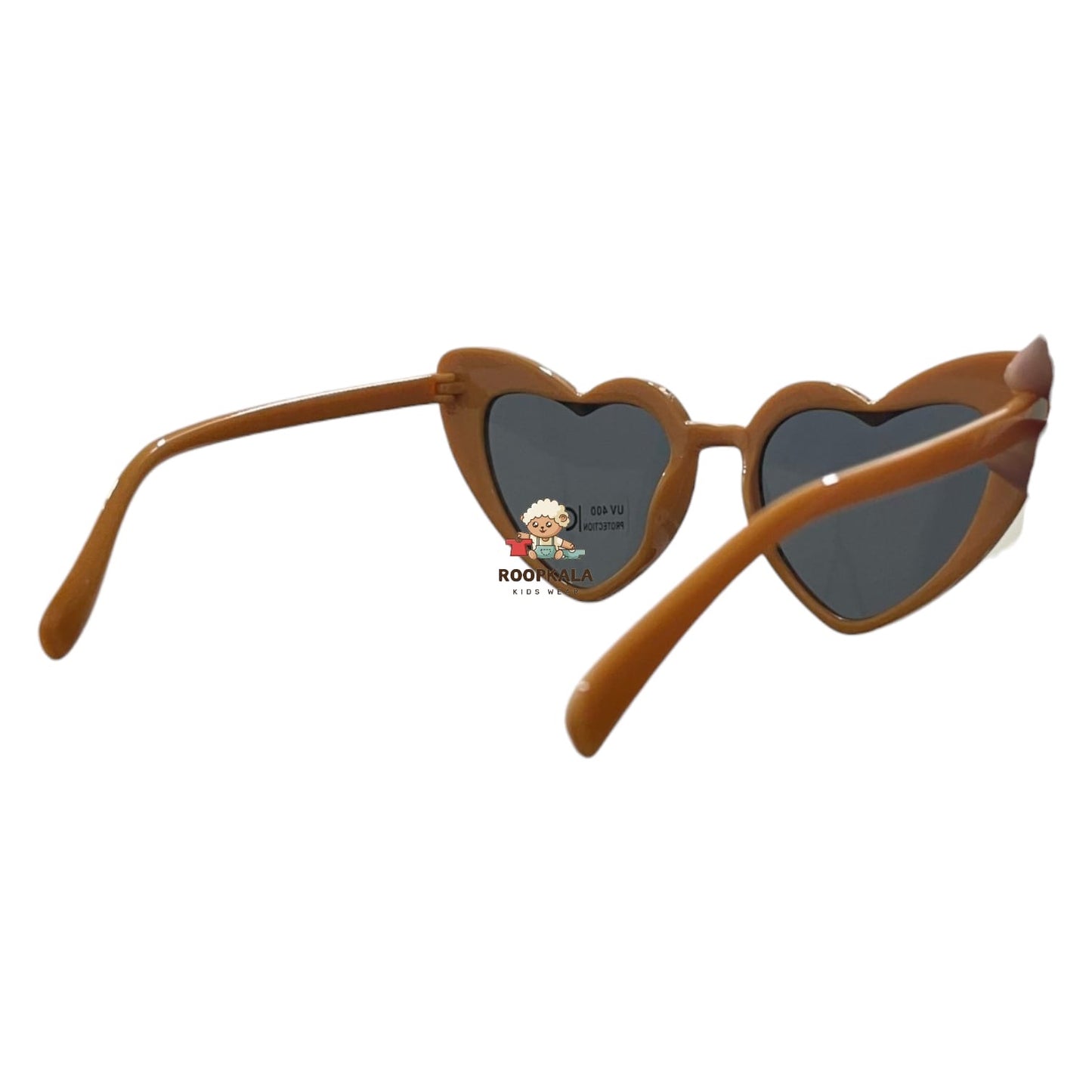 Kids Heart-Shaped Sunglasses with Trendy Animal Print (yellow)