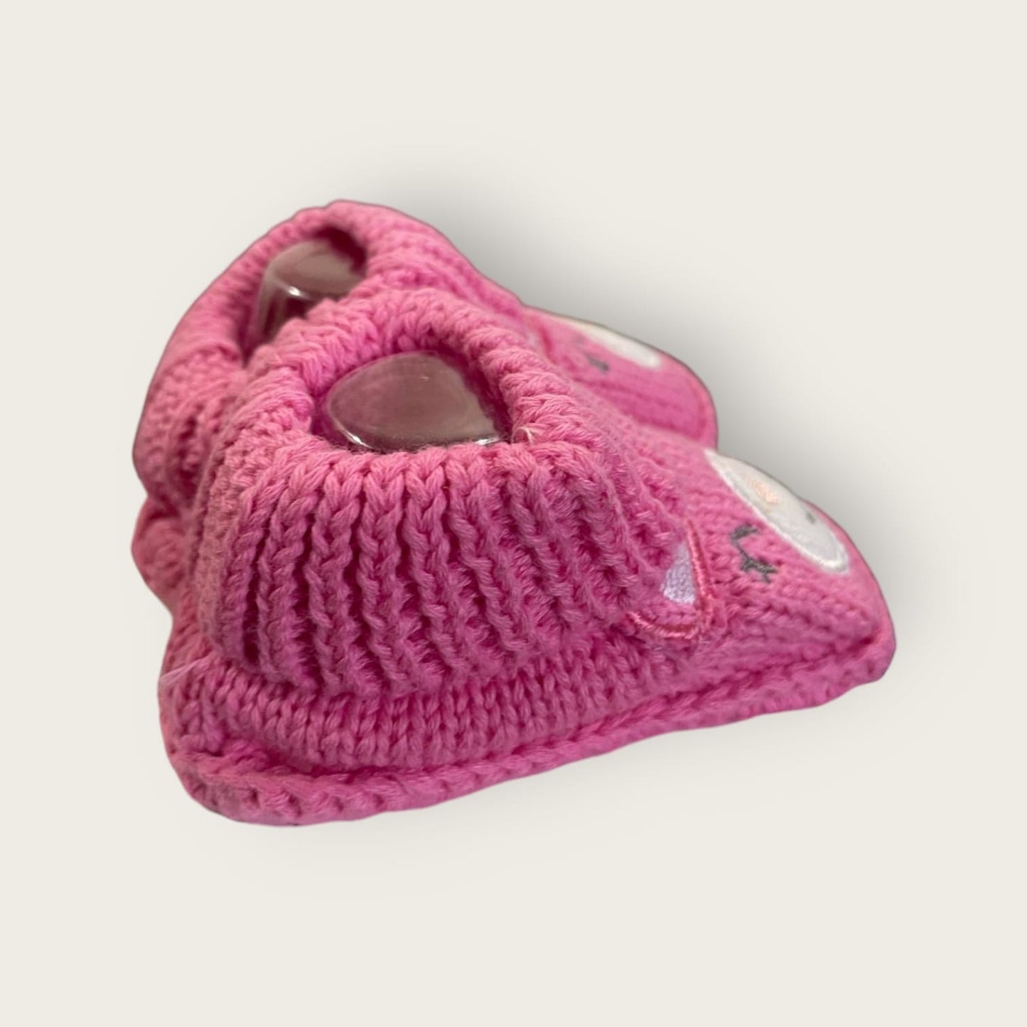 Cozy Woolen Booties for Newborn to 6 Months | Knitted Warm Baby Shoes with Unique Pattern (pink)