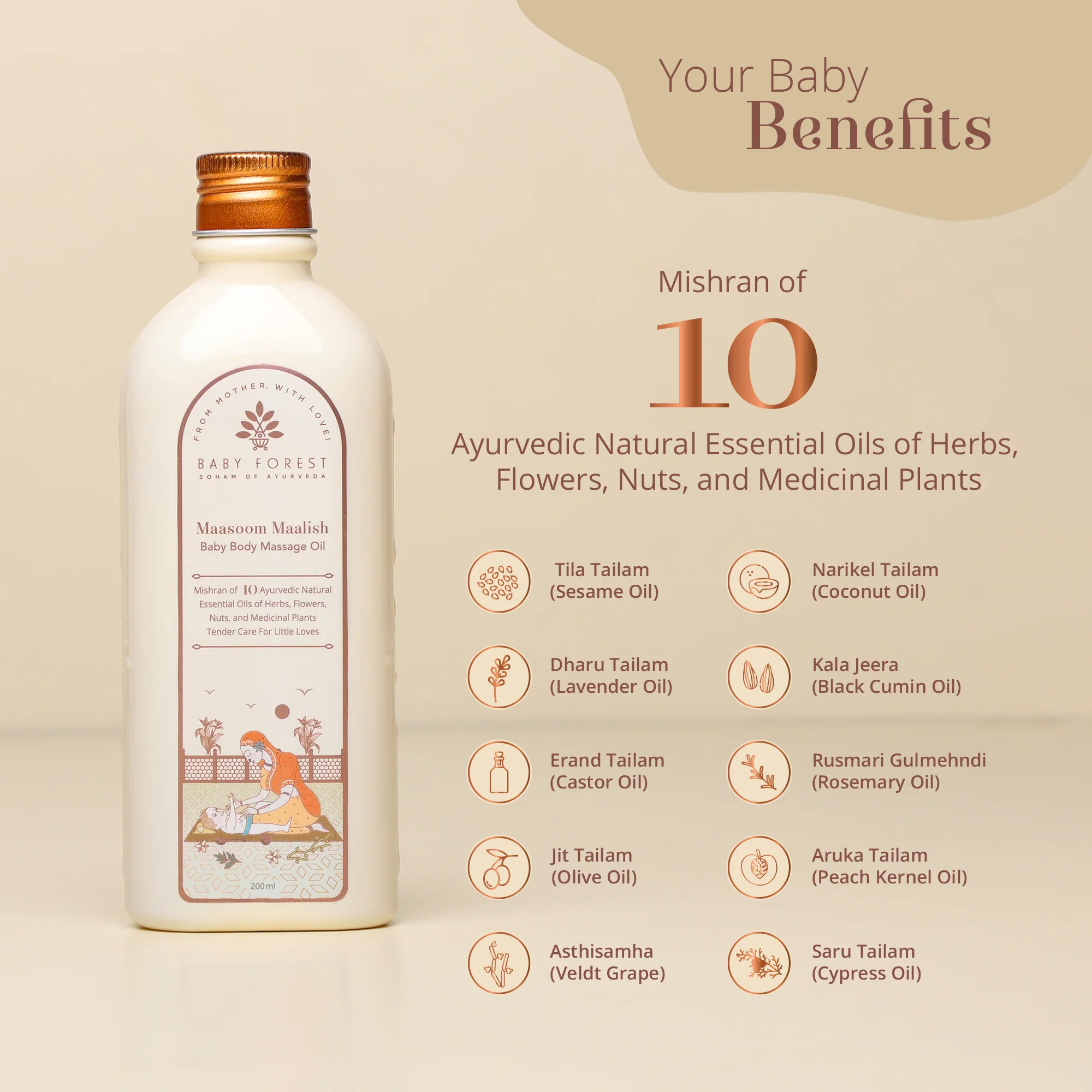Baby forest Baby Body Massage Oil Maasoom Maalish 200ml