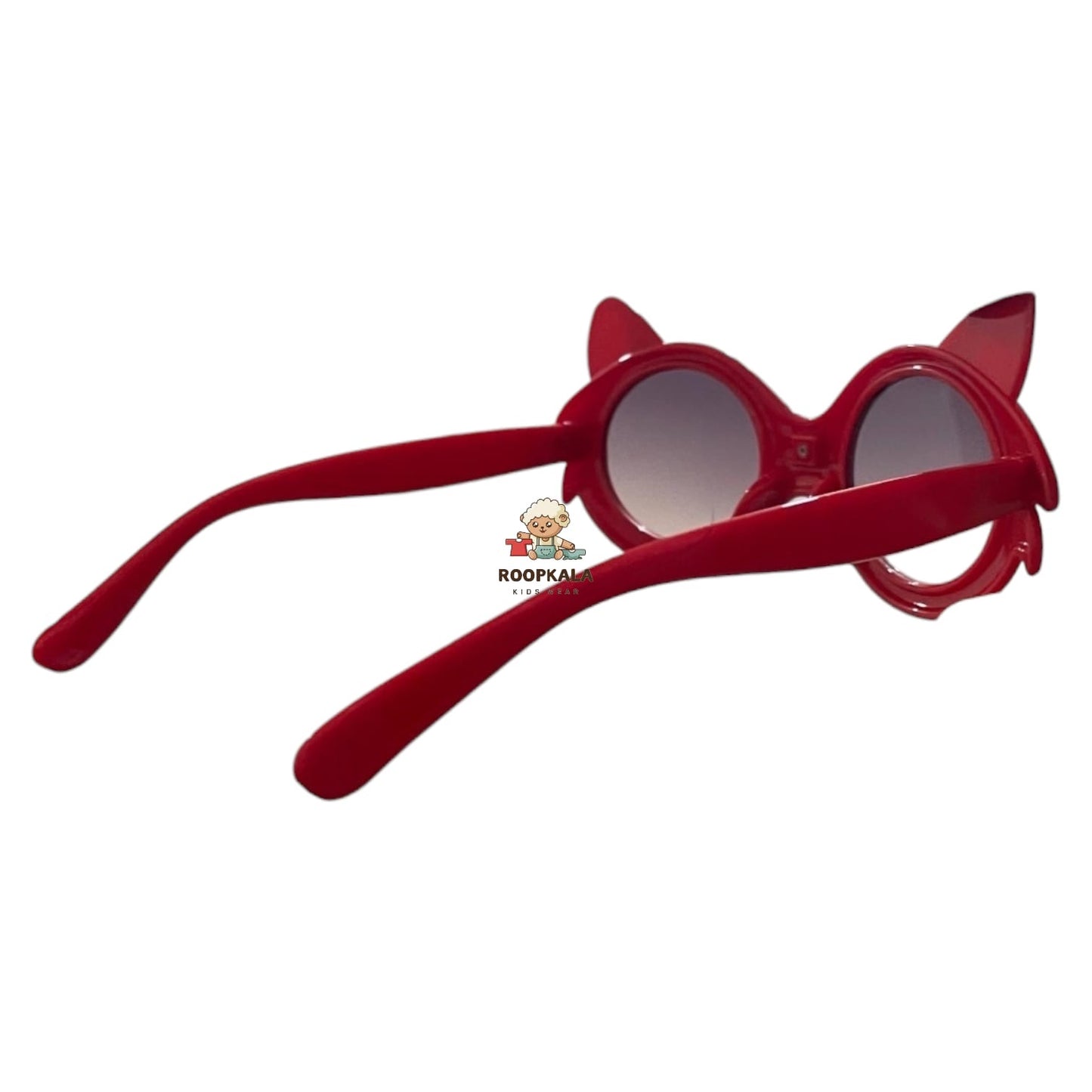 Kids Cat-Themed Sunglasses with Cute Whisker Detail (red)