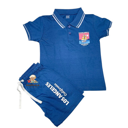 Premium Summer Outfit Set for Boys – Polo T-Shirt & Shorts | 2-3 Years (blue)