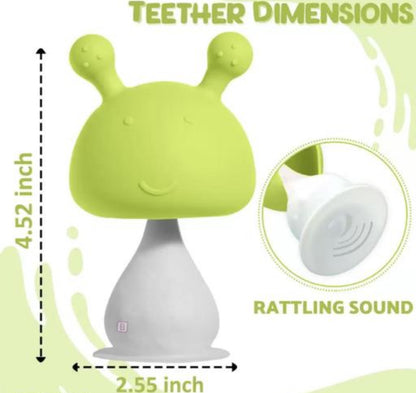 Baby Teether Toys Rattle Mushroom Shape, Baby Teether Silicone Teether (mix any colour)