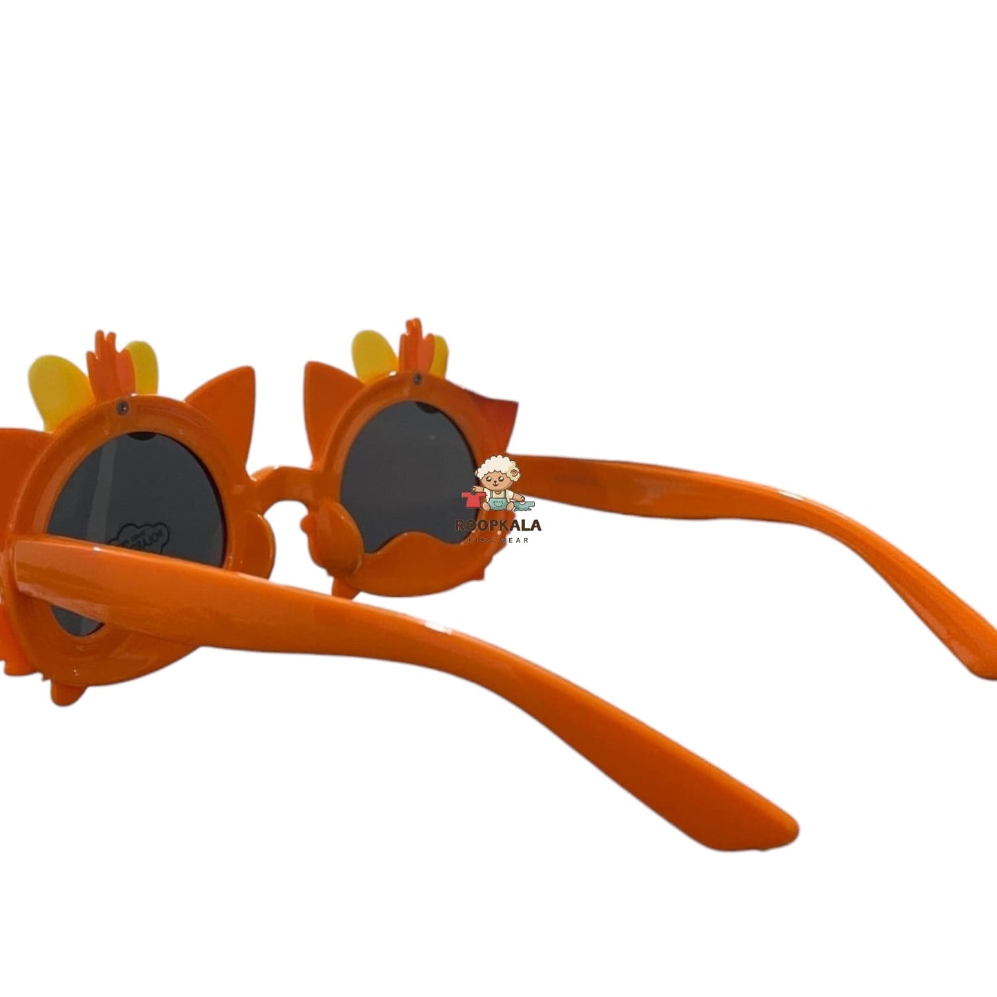 Orange Kids Sunglasses with Cute Cat Ears & Yellow Bow