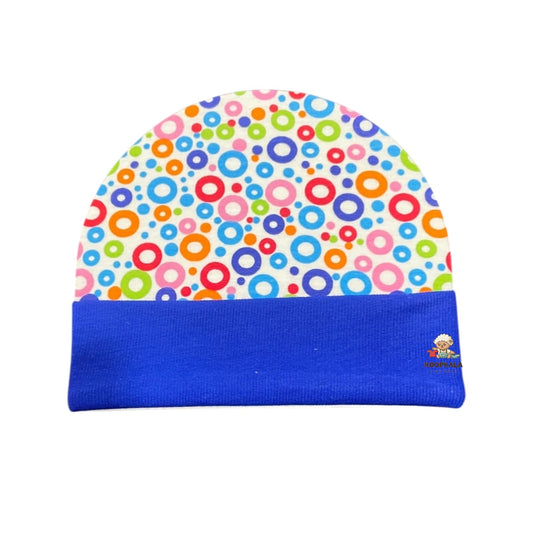 Supersoft Cotton Hosiery Caps for 6 to 12 Months Baby Boys and Baby Girls (all over print blue)