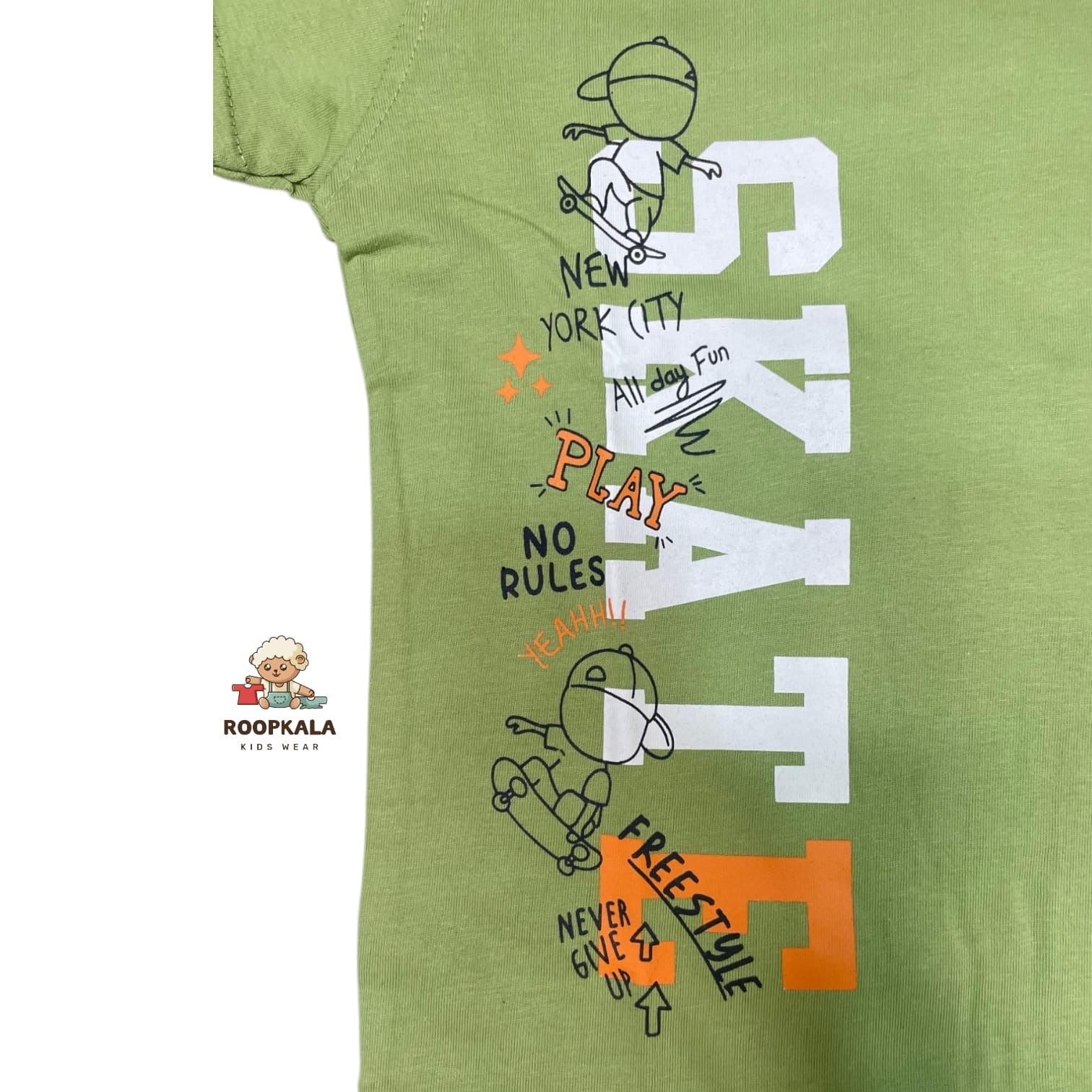 Cool Kids T-Shirt & Shorts Set – Boys 2-3 Years | No Rules Skate Print (green)