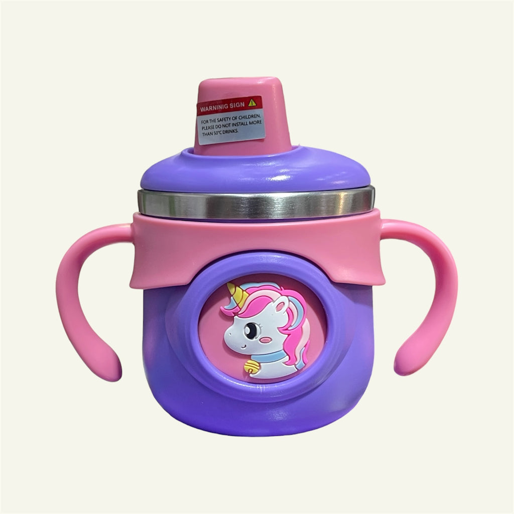 Stainless Steel Kids Sipper Bottle 260ml | BPA Free | Hot & Cold Water Bottle for Babies & Toddlers | Training Sipper Cup with Straw