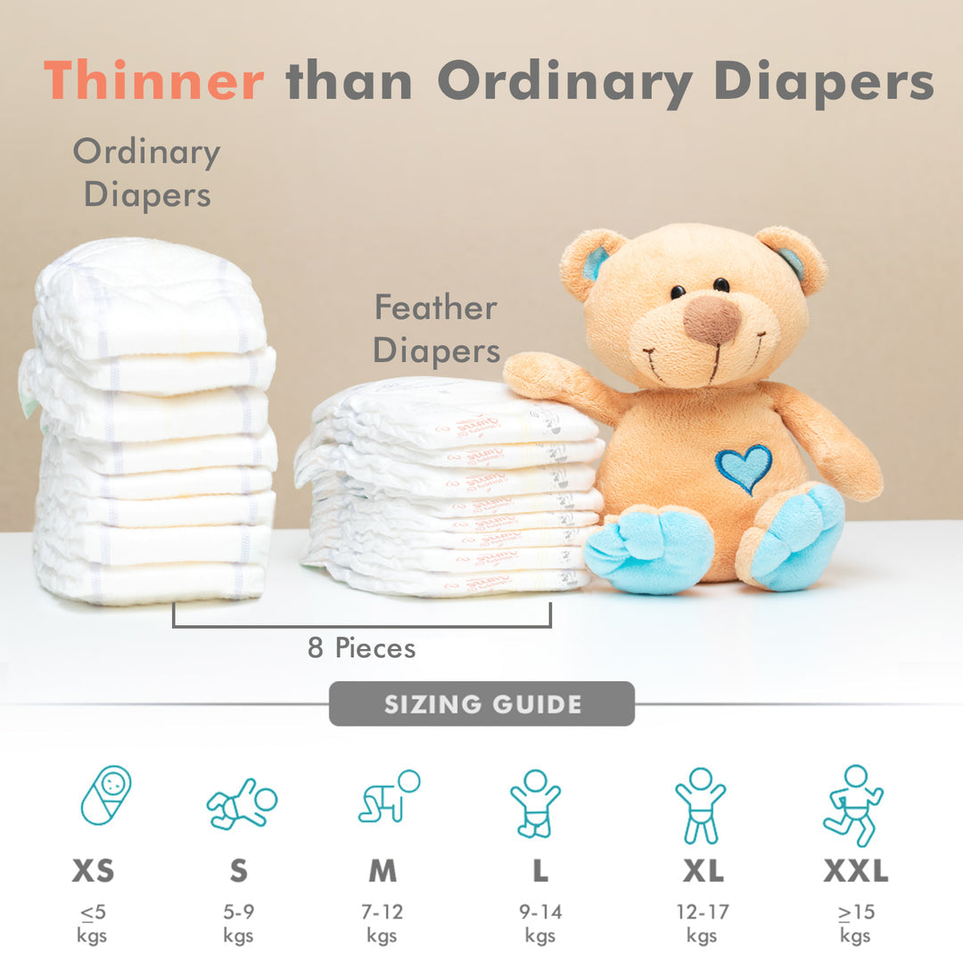 Rfor Rabbit R For Rabbit Feather Tape Style Diaper with Fast Absorption Technology Size extra small (xs)- Pack of 22