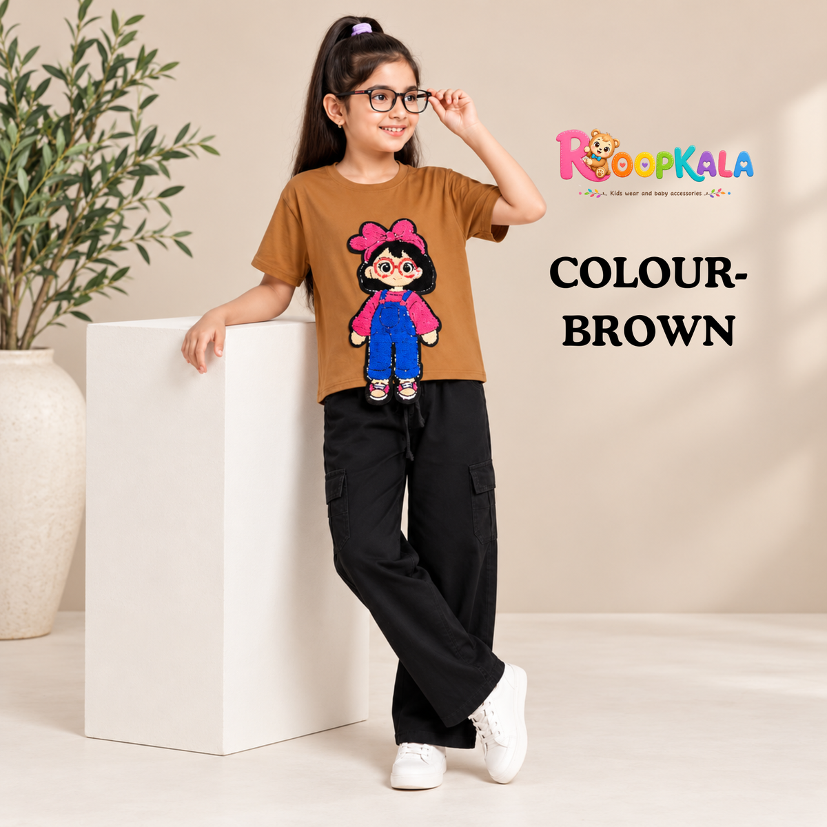 Girls Casual Top T-Shirt & Pant Set | Stylish Printed Design | Comfortable Everyday Wear for Girls