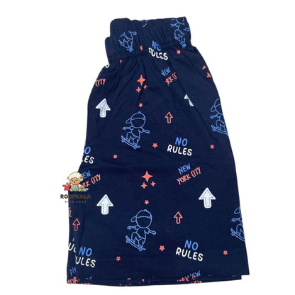 Cool Kids T-Shirt & Shorts Set – Boys 2-3 Years | No Rules Skate Print (orange)