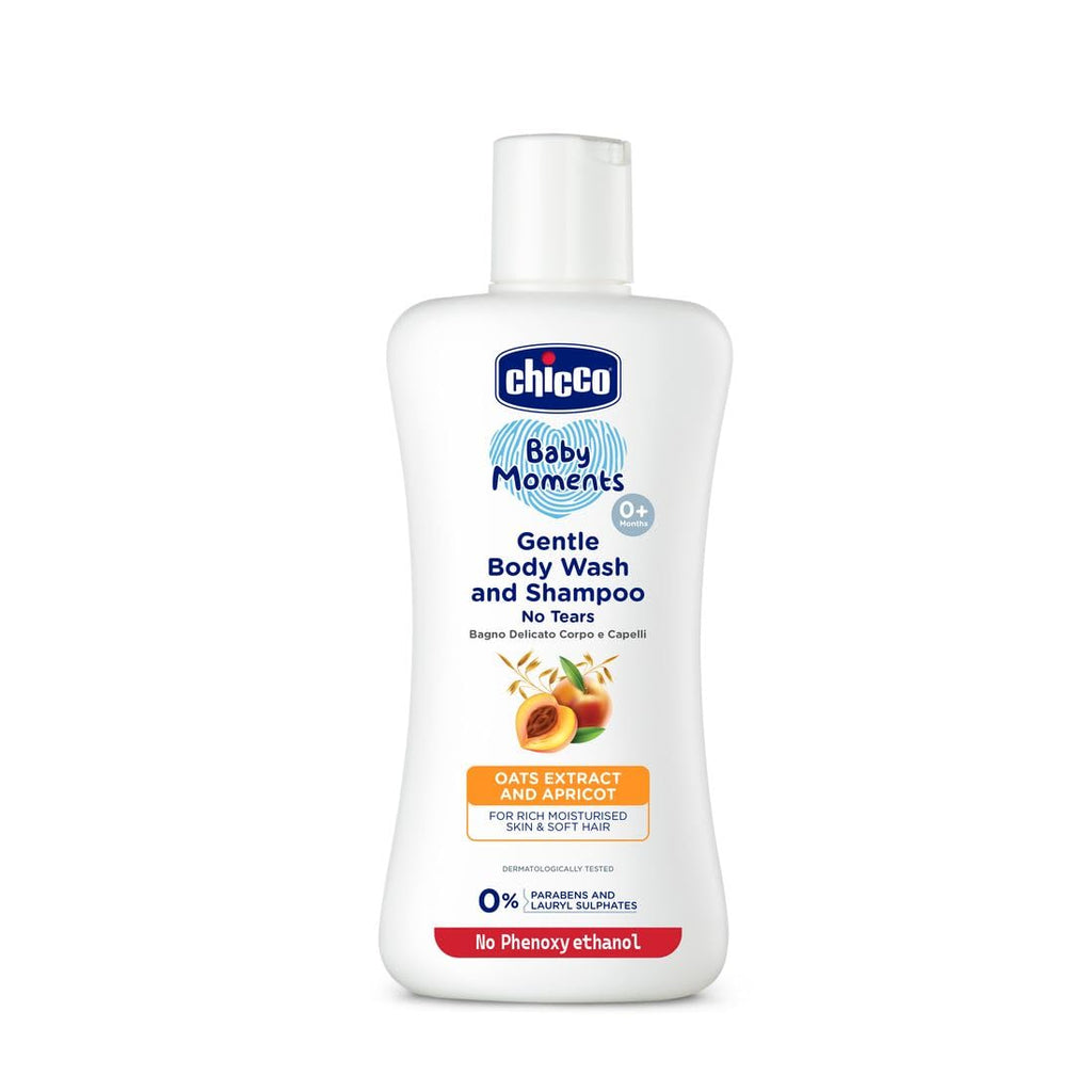 Chicco Baby Moments Gentle Body Wash And Shampoo For Rich Moisturised Skin & Soft Hair 200 ML