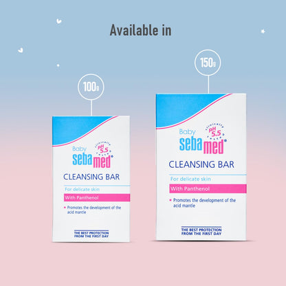 Sebamed Baby Cleansing Bar 100g|Ph 5.5 | With Panthenol|No tears & Soap Free bar| For Delicate skin