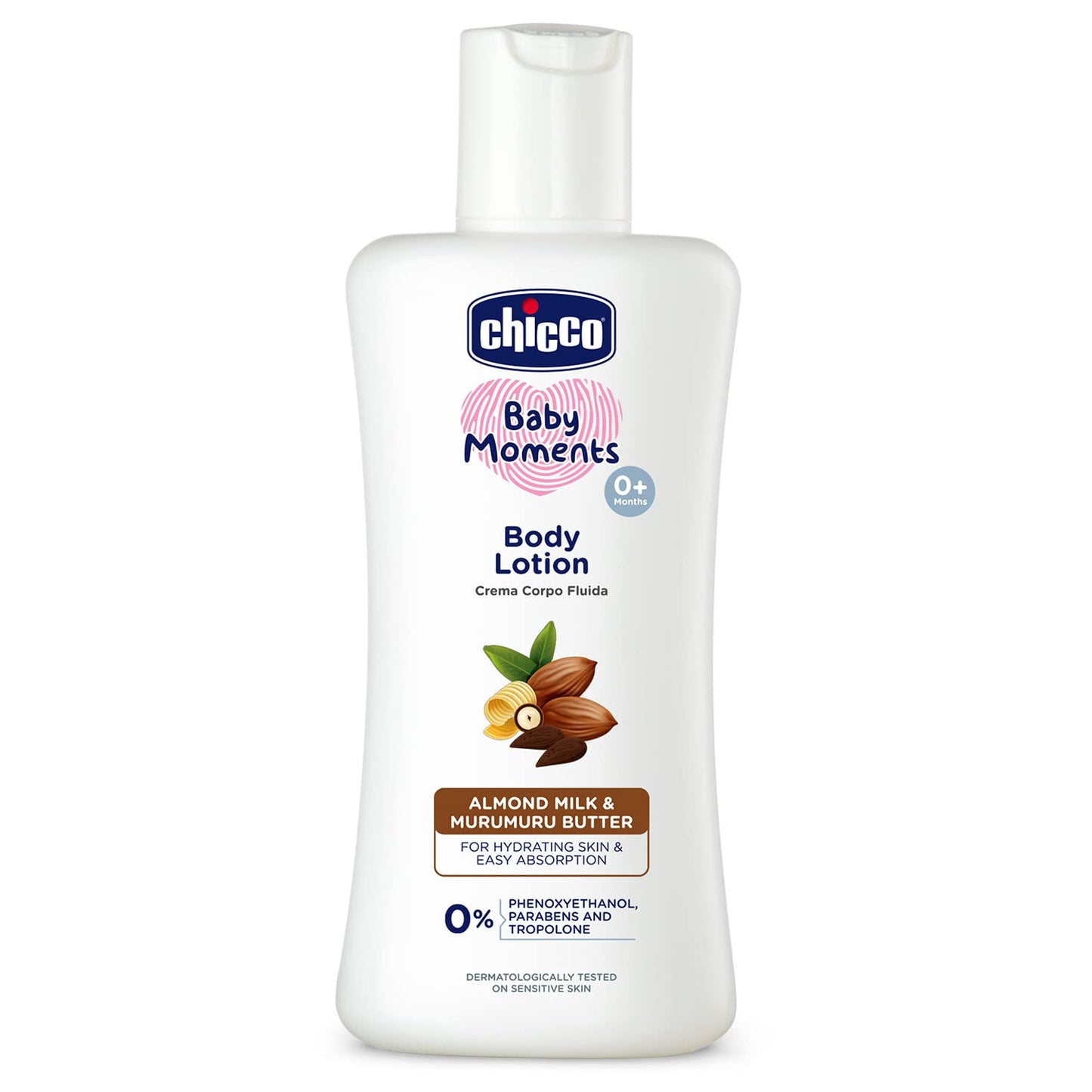 Chicco Baby Moments Body Lotion  | Almond Milk & Murumuru Butter | Quick Absorb Formula with Natural Ingredients for Ultra Soft Skin | Dermatologically Tested | Parabens & Phenoxyethanol Free
