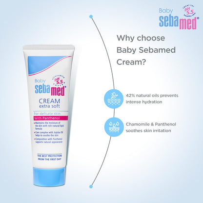 Sebamed Baby Cream Extra Soft|pH 5.5|Ideal for Dry Skin|50 ml