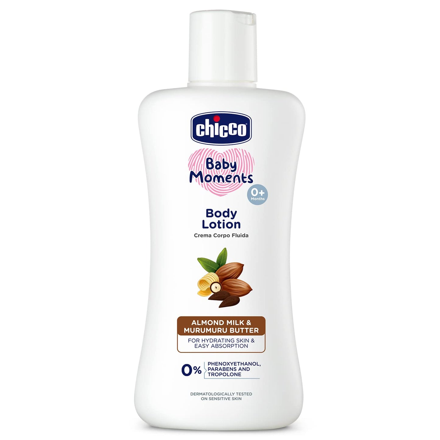 Chicco Baby Moments Body Lotion  | Almond Milk & Murumuru Butter | Quick Absorb Formula with Natural Ingredients for Ultra Soft Skin | Dermatologically Tested | Parabens & Phenoxyethanol Free