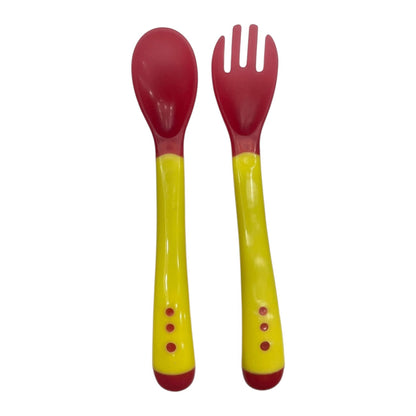 Baby Silicone Spoon & Fork Set – Soft, Safe & Easy Grip for Self-Feeding