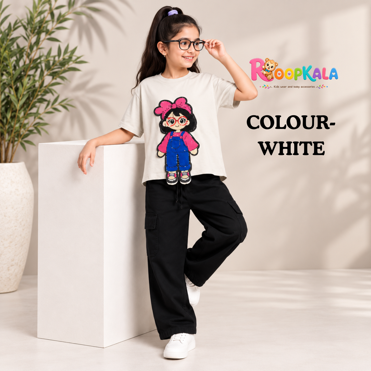 Girls Casual Top T-Shirt & Pant Set | Stylish Printed Design | Comfortable Everyday Wear for Girls