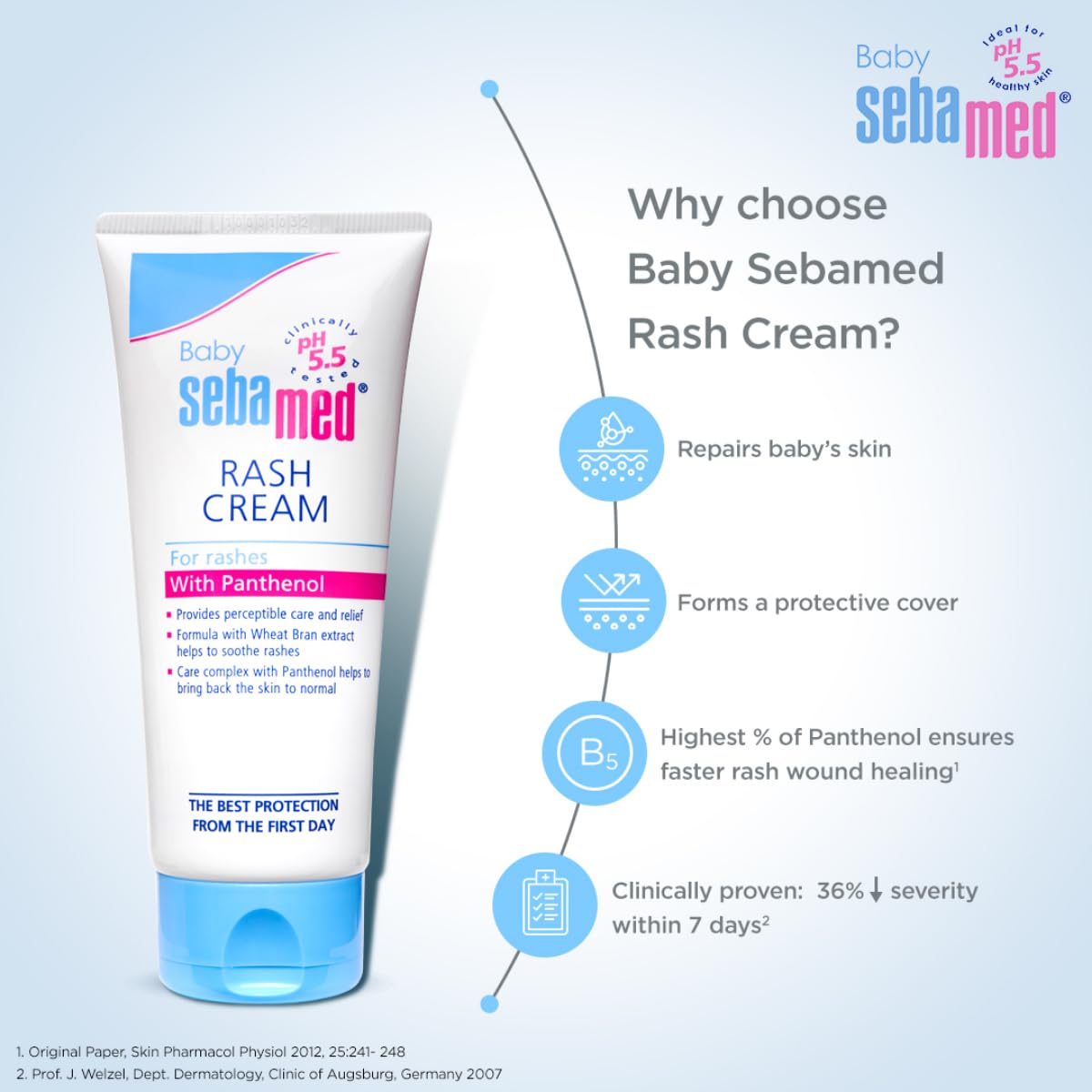 Sebamed Baby Rash Cream|pH 5.5|Ideal for Diaper Rashes|100 ml
