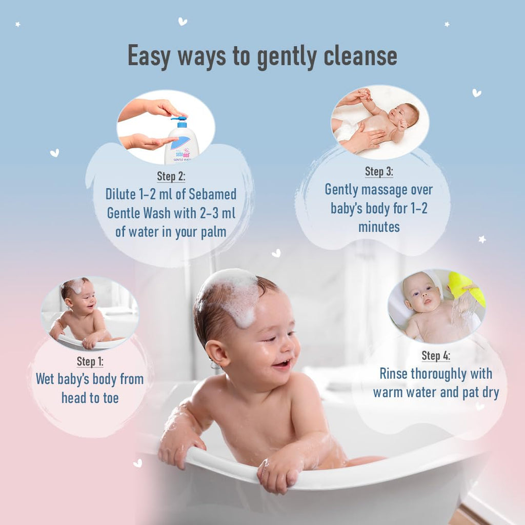 Sebamed Baby Gentle Wash|pH 5.5|Baby Body Wash|Soap Free|Tear Free|200ml