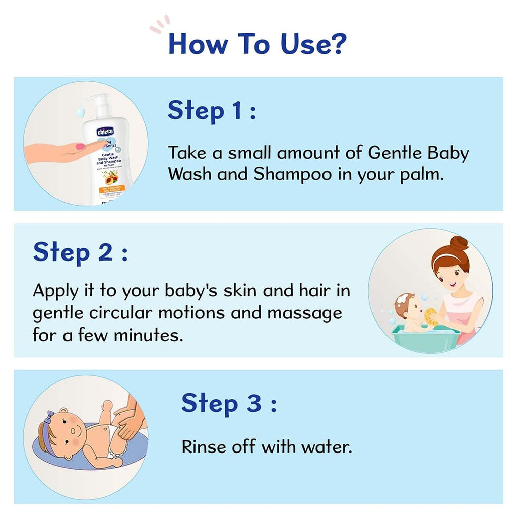 Chicco Baby Moments Gentle Body Wash And Shampoo For Rich Moisturised Skin & Soft Hair 200 ML