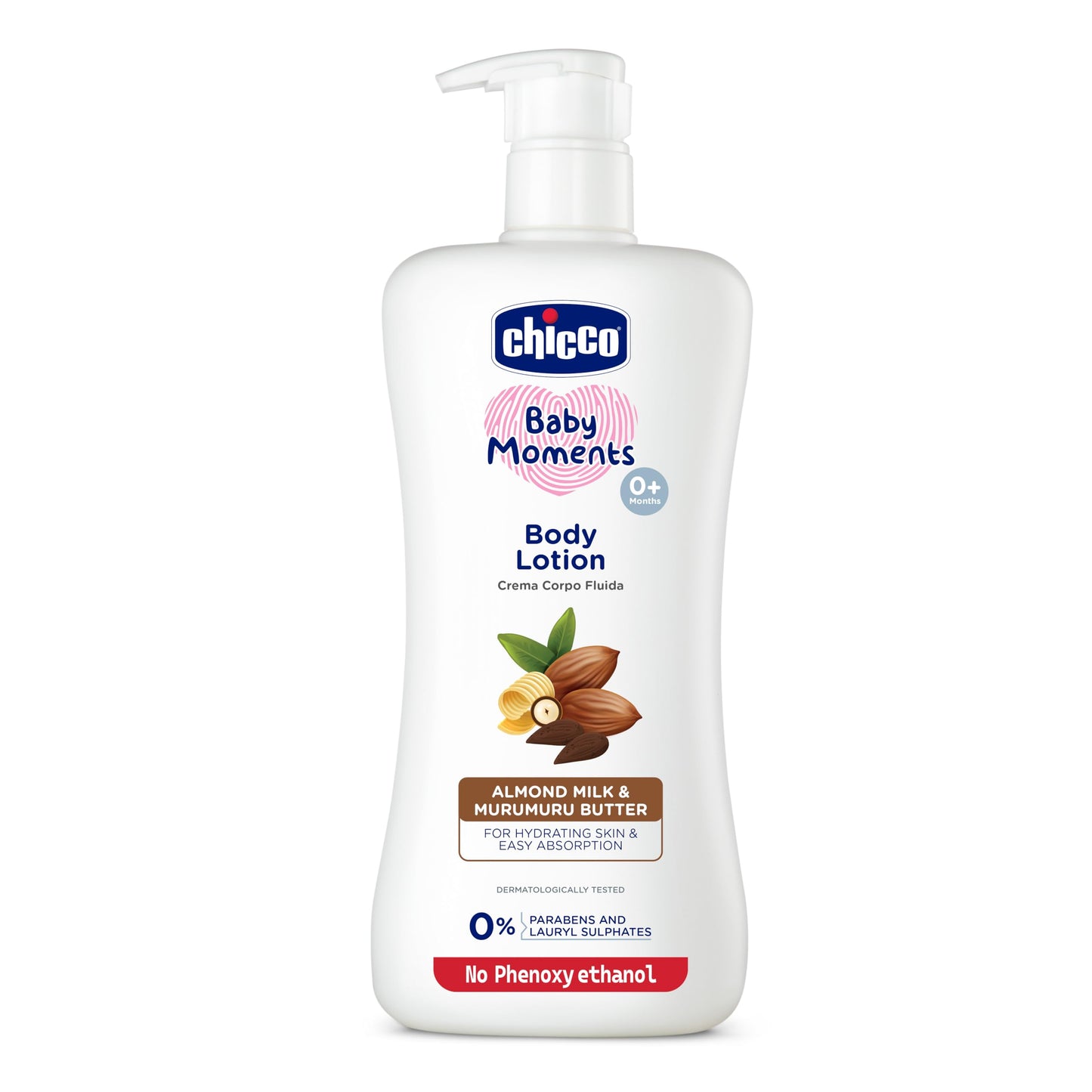 Chicco Baby Moments Body Lotion  | Almond Milk & Murumuru Butter | Quick Absorb Formula with Natural Ingredients for Ultra Soft Skin | Dermatologically Tested | Parabens & Phenoxyethanol Free