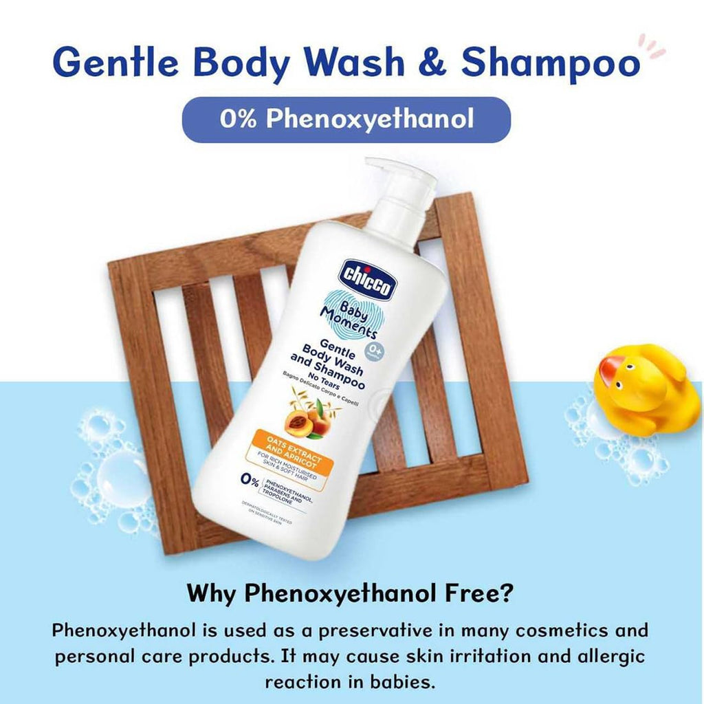 Chicco Baby Moments Gentle Body Wash And Shampoo For Rich Moisturised Skin & Soft Hair 200 ML