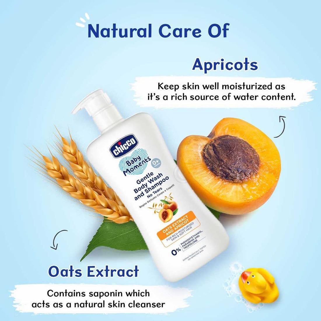 Chicco Baby Moments Gentle Body Wash And Shampoo For Rich Moisturised Skin & Soft Hair 200 ML