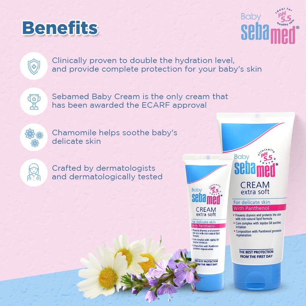 Sebamed Baby Cream Extra Soft|pH 5.5|Ideal for Dry Skin|50 ml