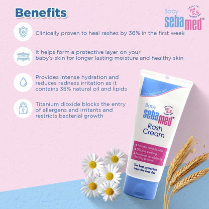 Sebamed Baby Rash Cream|pH 5.5|Ideal for Diaper Rashes|100 ml